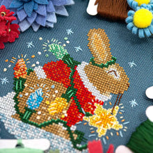 Load image into Gallery viewer, Rabbit's Bright Winter Night Ornament by Counting Puddles
