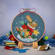Load image into Gallery viewer, Rabbit's Bright Winter Night Ornament by Counting Puddles
