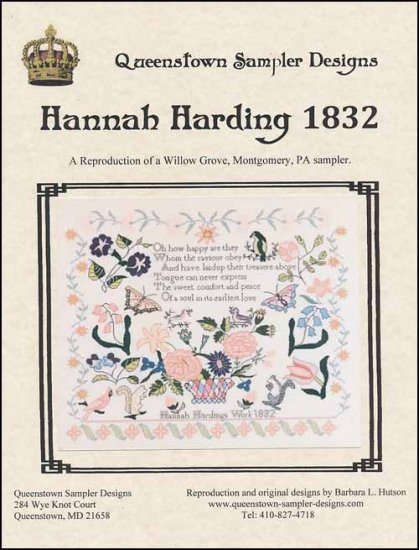 Hannah Harding 1832 by Queenstown Sampler Designs