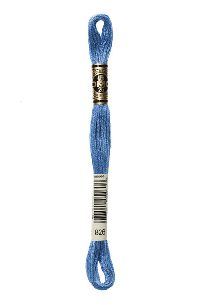 DMC 826 Medium Blue 6-Strand Embroidery Floss