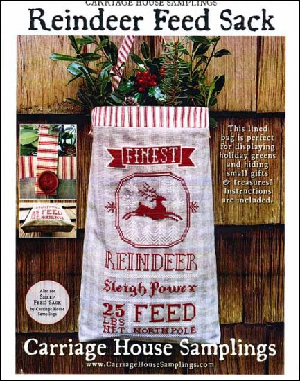 Reindeer Feed Sack by Carriage House Samplings