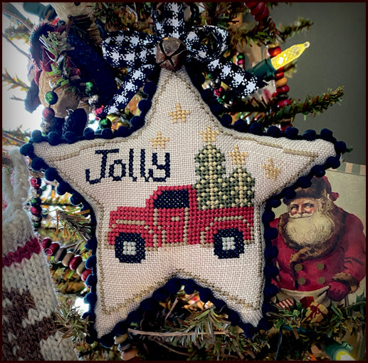 Jolly Truck Star Ornament by Teresa Kogut