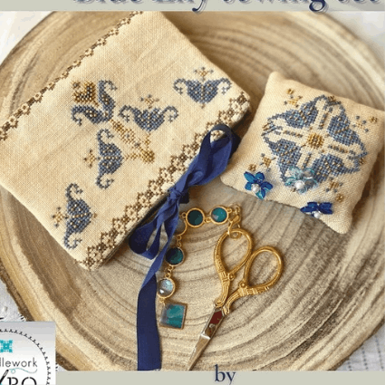 Blue Lily Sewing Set by MTVDesigns