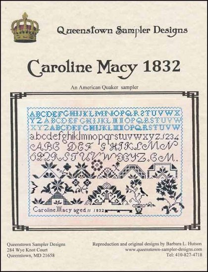 Caroline Macy 1832 by Queenstown Sampler Designs
