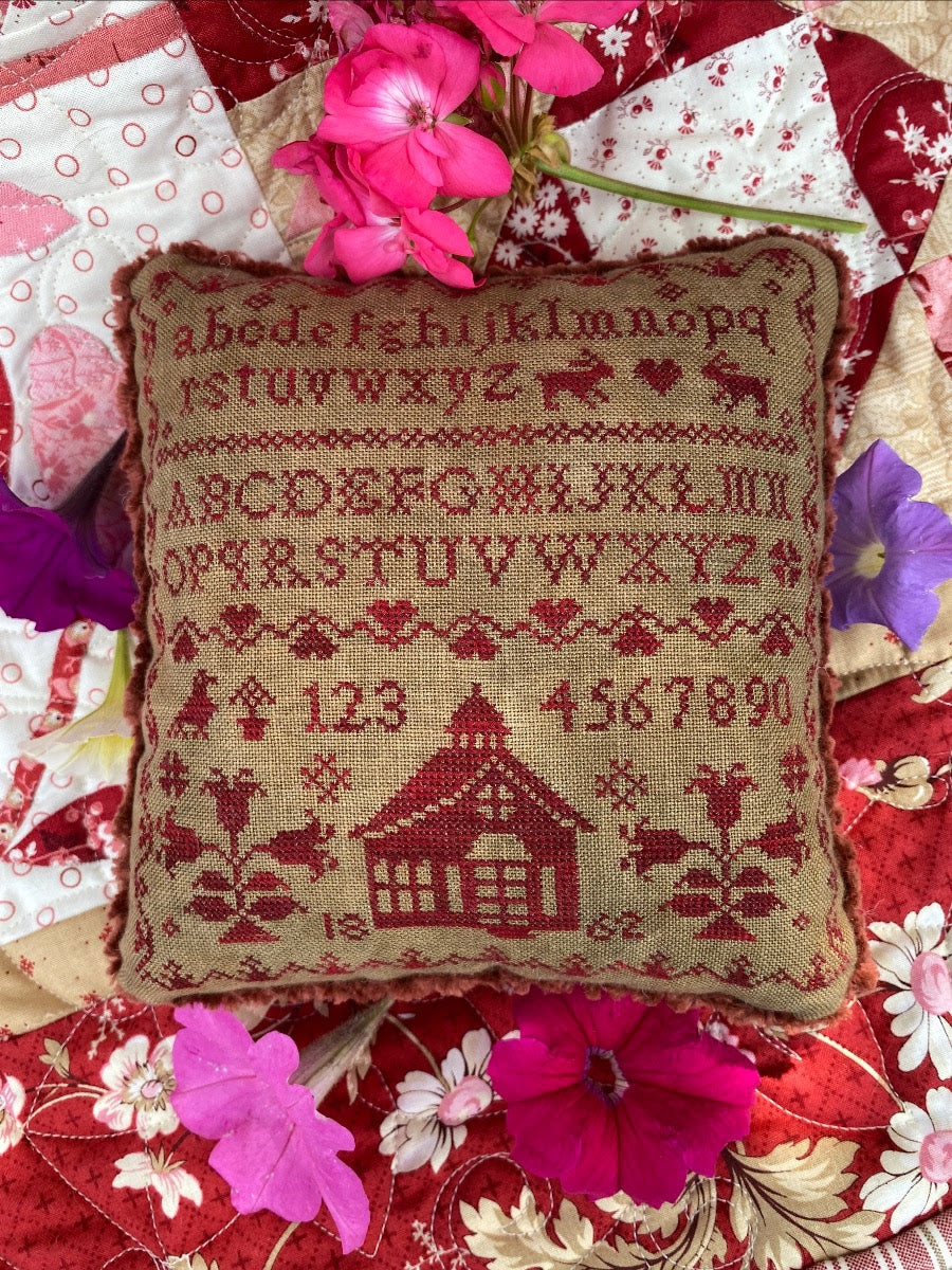 Little Red Schoolhouse Pinkeep 1862 by Pansy Patch Quilts and Stitchery