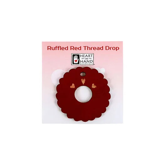 Ruffled Red Thread Drop by Heart in Hand